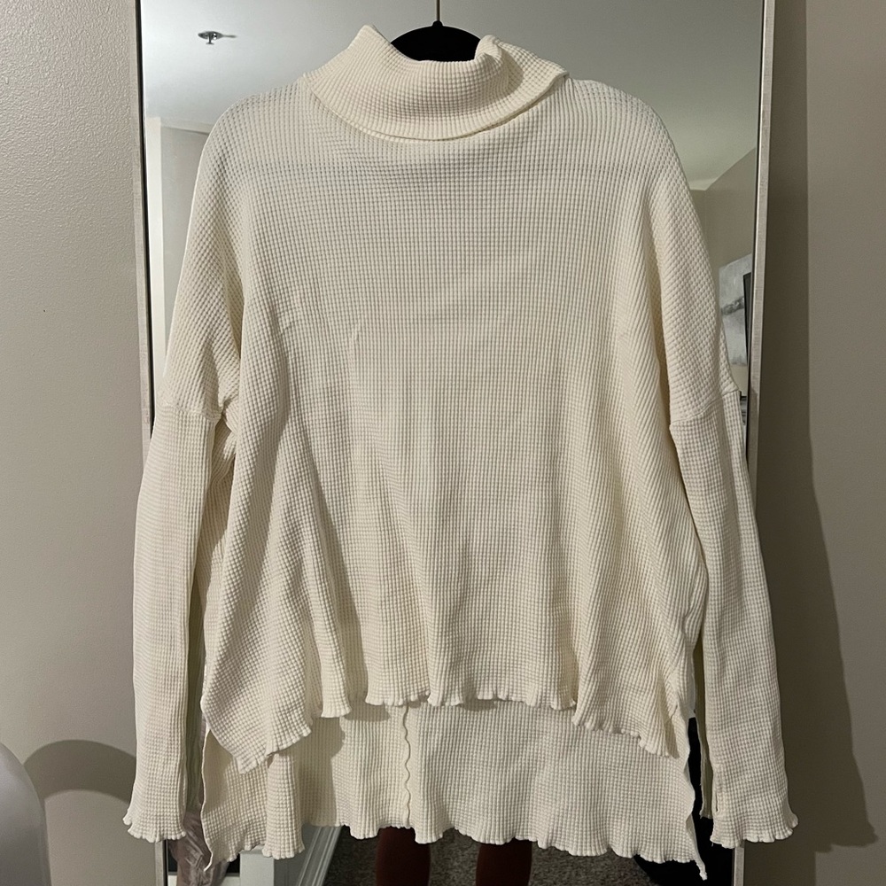 Turtle Neck  Waffle Sweater